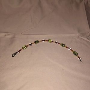 Green and Red Beaded Bracelet